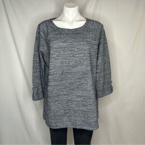 Croft & Barrow Medium Weight Knit 3/4 Length Raglan Style Sleeve, 1X